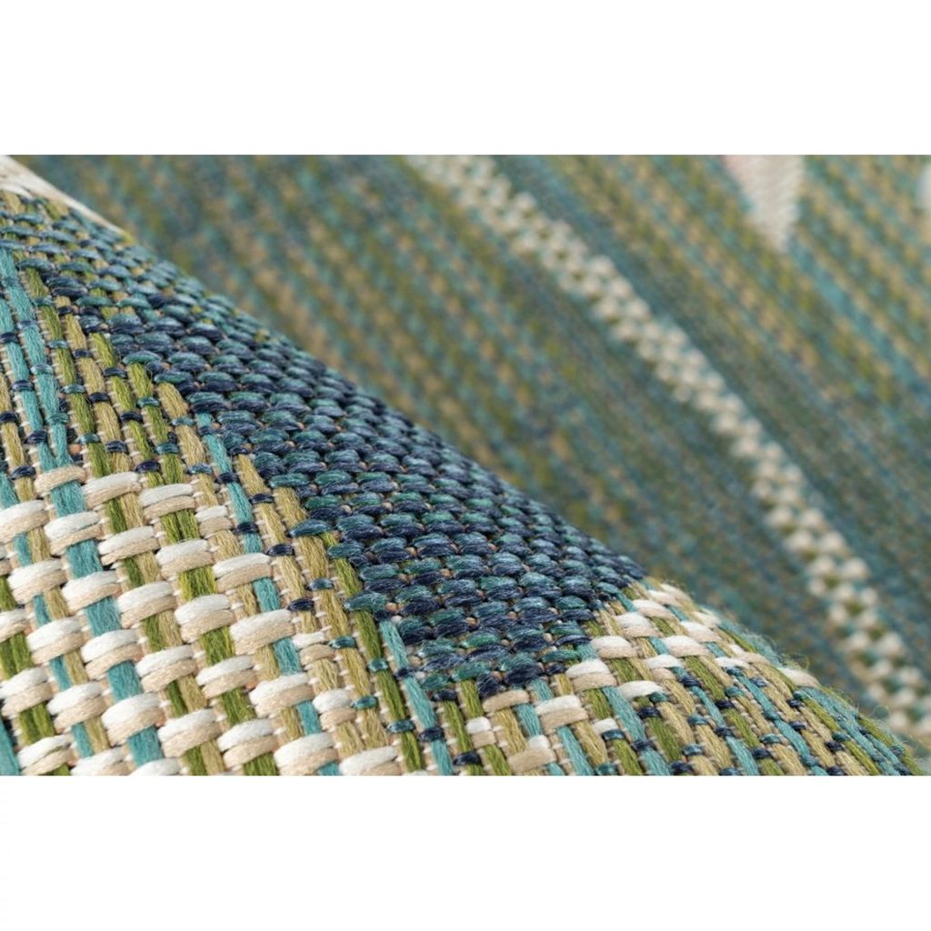 Szőnyeg, levélmintás, kül- és beltéri, zöld - bézs, 80x150 cm - FEUILLAN - Butopêa termék 2. képe
